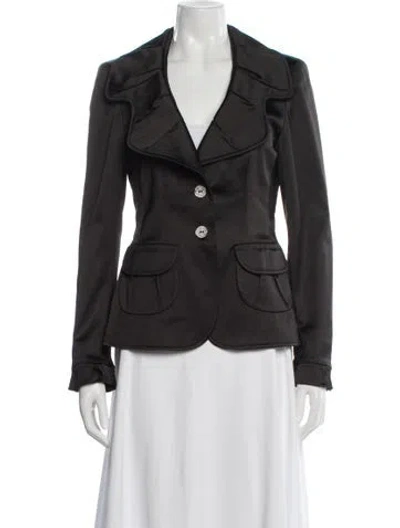 Pre-owned Escada Virgin Wool Blazer In Black