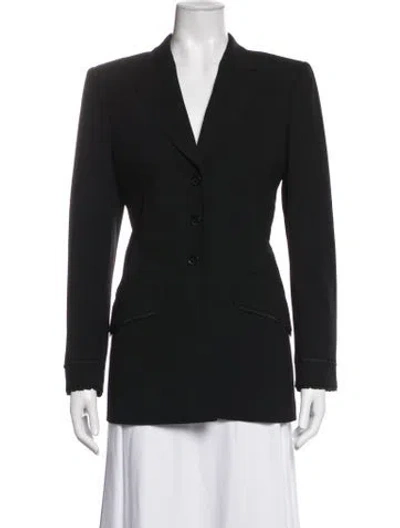 Pre-owned Escada Virgin Wool Blazer In Black