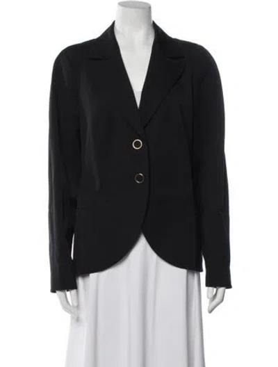 Pre-owned Escada Virgin Wool Blazer In Black