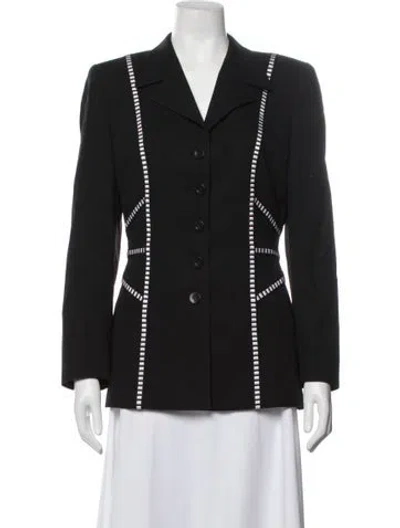 Pre-owned Escada Virgin Wool Blazer In Black