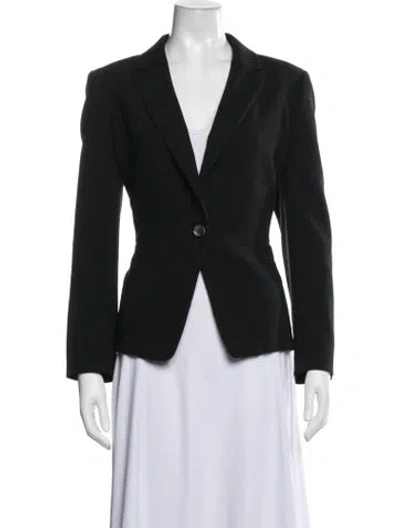 Pre-owned Escada Virgin Wool Blazer In Black