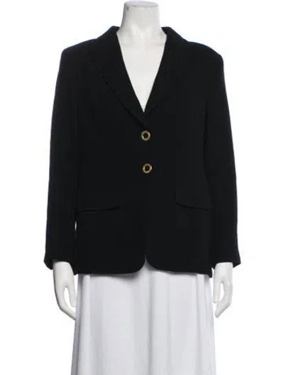 Pre-owned Escada Virgin Wool Blazer In Black