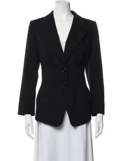 Pre-owned Escada Virgin Wool Blazer In Black