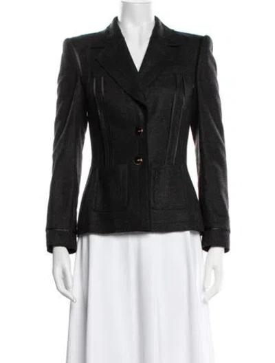 Pre-owned Escada Virgin Wool Blazer In Black