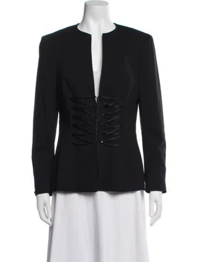 Pre-owned Escada Virgin Wool Blazer In Black