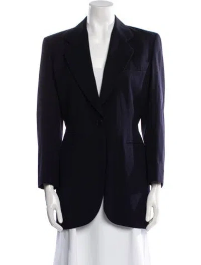 Pre-owned Escada Virgin Wool Blazer In Blue