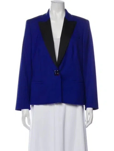 Pre-owned Escada Virgin Wool Blazer In Blue