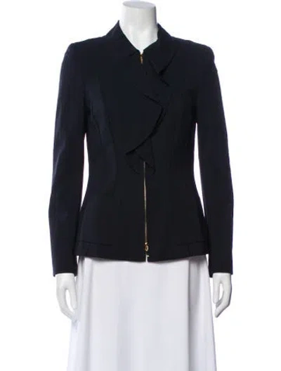 Pre-owned Escada Virgin Wool Blazer In Blue