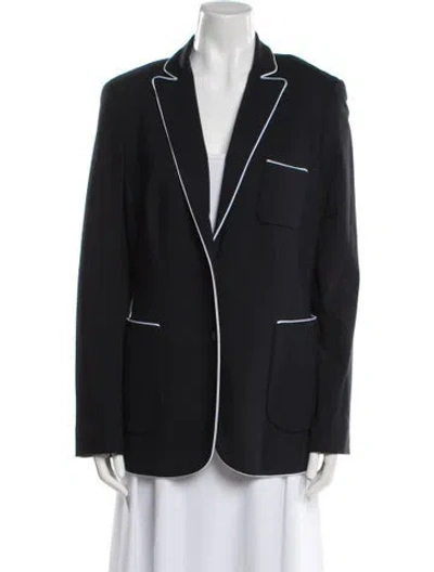Pre-owned Escada Virgin Wool Blazer In Blue
