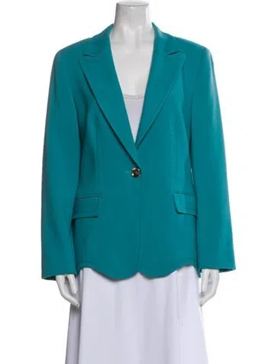 Pre-owned Escada Virgin Wool Blazer In Blue