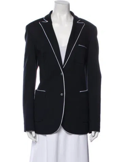 Pre-owned Escada Virgin Wool Blazer In Blue