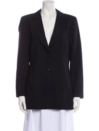 Pre-owned Escada Virgin Wool Blazer In Blue