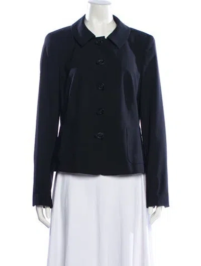 Pre-owned Escada Virgin Wool Blazer In Blue