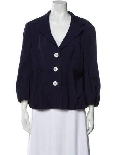 Pre-owned Escada Virgin Wool Blazer In Blue