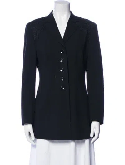 Pre-owned Escada Virgin Wool Blazer In Blue