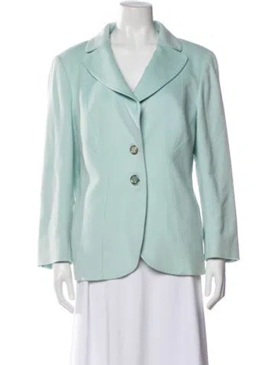 Pre-owned Escada Virgin Wool Blazer In Blue