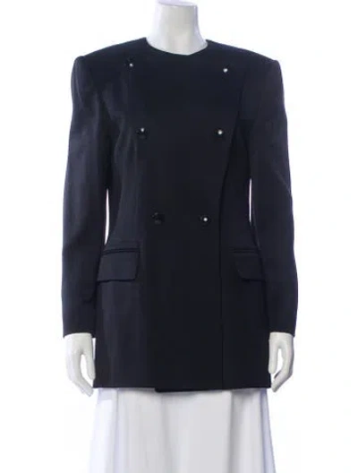 Pre-owned Escada Virgin Wool Blazer In Blue