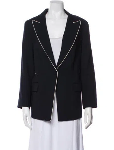 Pre-owned Escada Virgin Wool Blazer In Blue