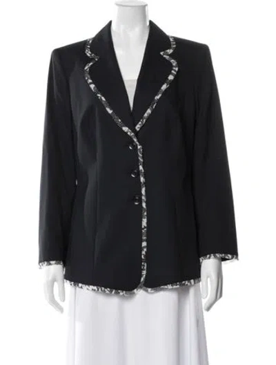 Pre-owned Escada Virgin Wool Blazer In Blue