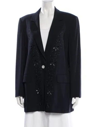 Pre-owned Escada Virgin Wool Blazer In Blue