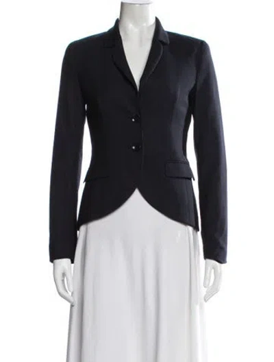 Pre-owned Escada Virgin Wool Blazer In Blue