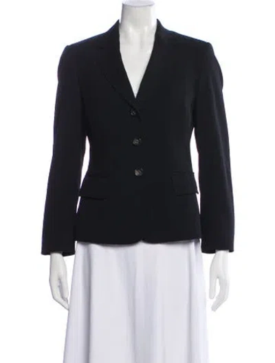 Pre-owned Escada Virgin Wool Blazer In Blue