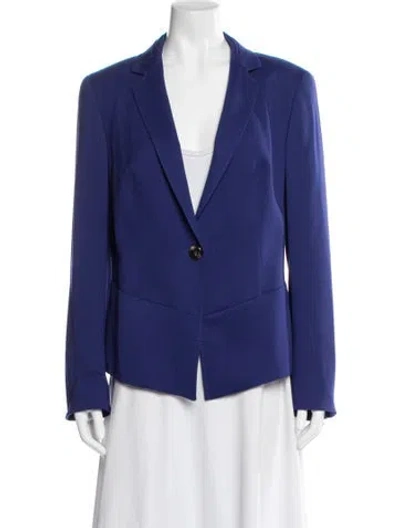 Pre-owned Escada Virgin Wool Blazer In Blue