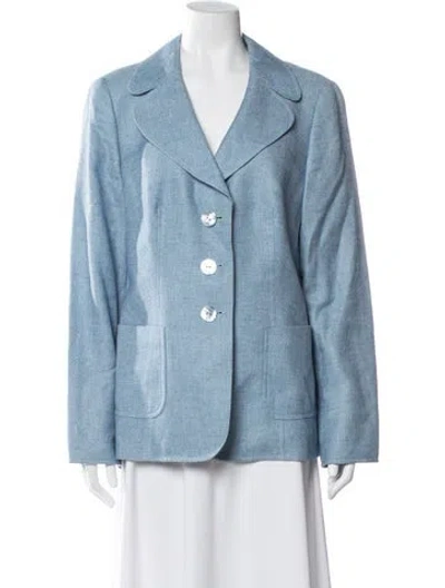 Pre-owned Escada Virgin Wool Blazer In Blue