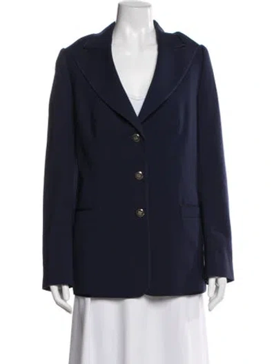 Pre-owned Escada Virgin Wool Blazer In Blue