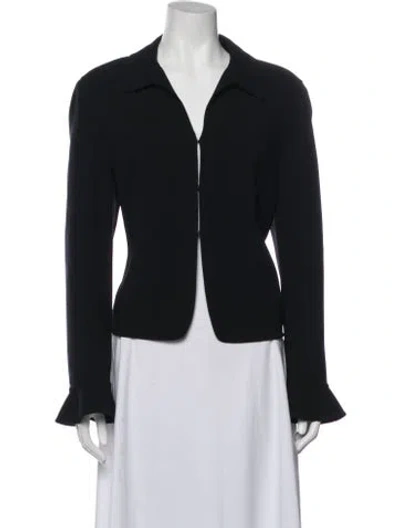 Pre-owned Escada Virgin Wool Blazer In Blue