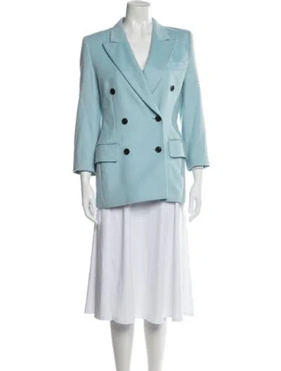 Pre-owned Escada Virgin Wool Blazer In Blue