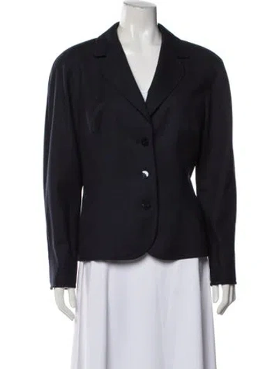 Pre-owned Escada Virgin Wool Blazer In Blue