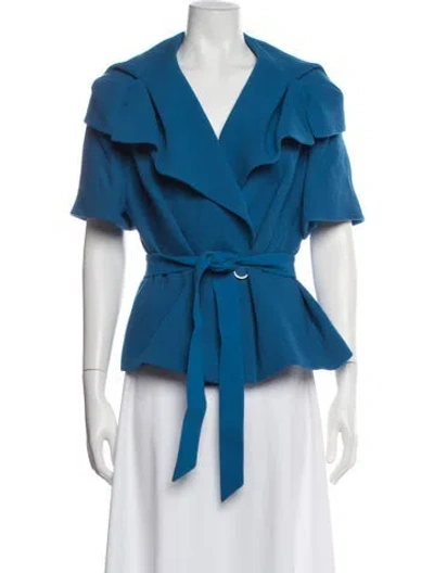 Pre-owned Escada Virgin Wool Blazer In Blue
