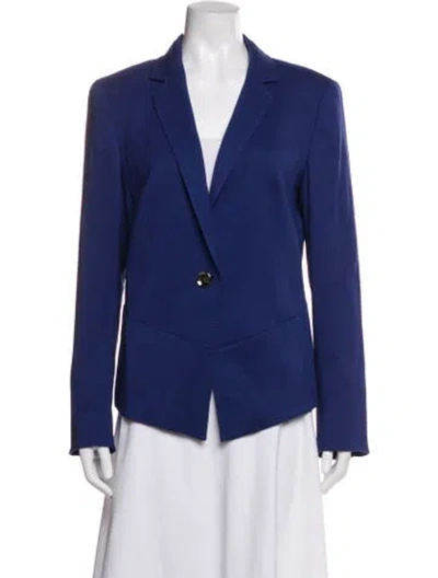 Pre-owned Escada Virgin Wool Blazer In Blue
