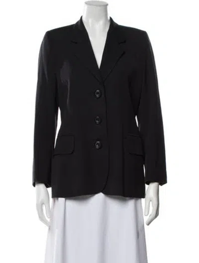 Pre-owned Escada Virgin Wool Blazer In Blue