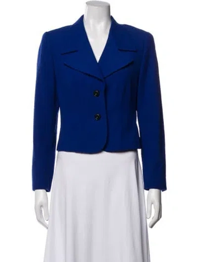 Pre-owned Escada Virgin Wool Blazer In Blue