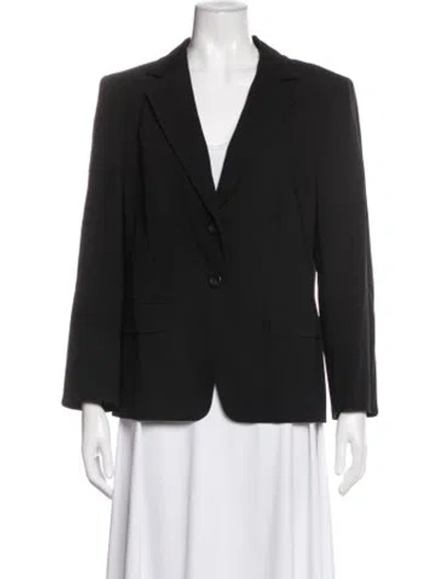 Pre-owned Escada Virgin Wool Blazer In Blue