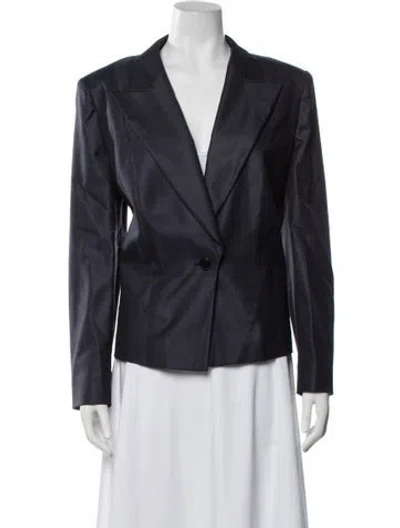 Pre-owned Escada Virgin Wool Blazer In Blue