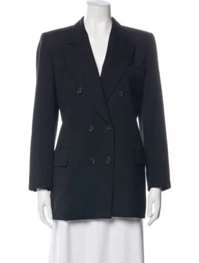 Pre-owned Escada Virgin Wool Blazer In Blue