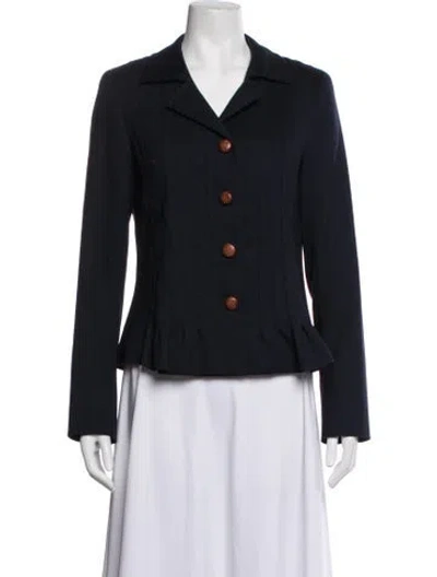 Pre-owned Escada Virgin Wool Blazer In Blue