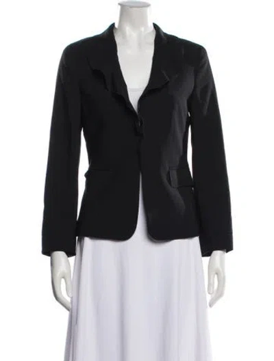 Pre-owned Escada Virgin Wool Blazer In Blue