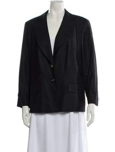 Pre-owned Escada Virgin Wool Blazer In Blue