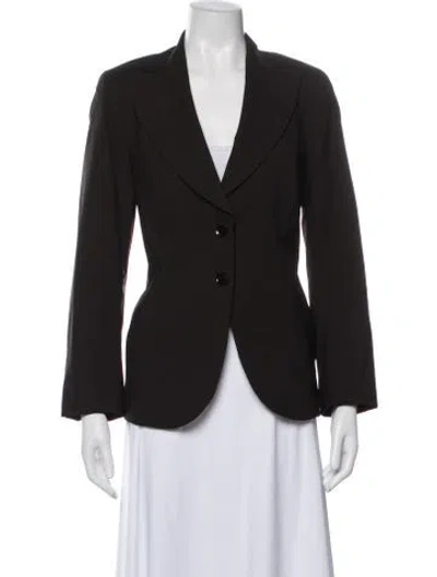 Pre-owned Escada Virgin Wool Blazer In Brown