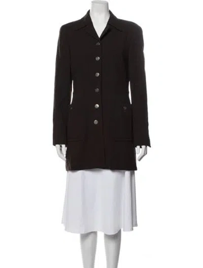 Pre-owned Escada Virgin Wool Blazer In Brown
