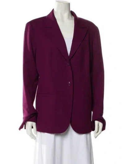 Pre-owned Escada Virgin Wool Blazer In Burgundy
