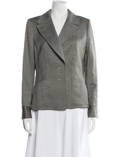 Pre-owned Escada Virgin Wool Blazer In Gray