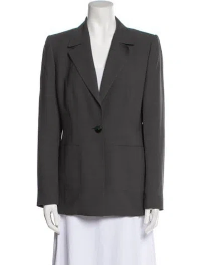 Pre-owned Escada Virgin Wool Blazer In Gray