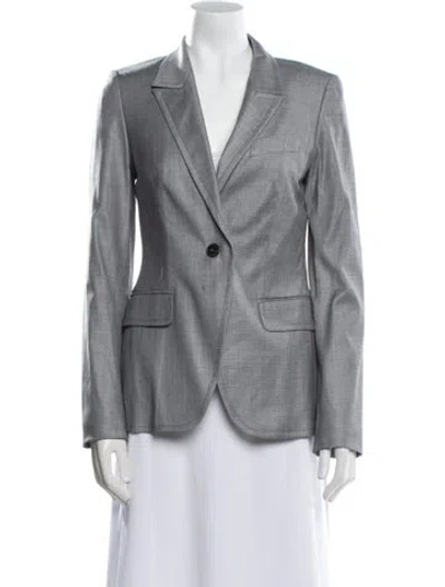 Pre-owned Escada Virgin Wool Blazer In Gray
