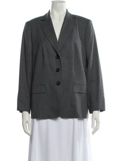 Pre-owned Escada Virgin Wool Blazer In Gray