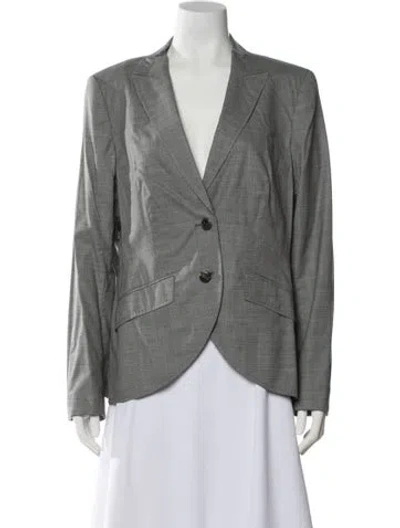 Pre-owned Escada Virgin Wool Blazer In Gray